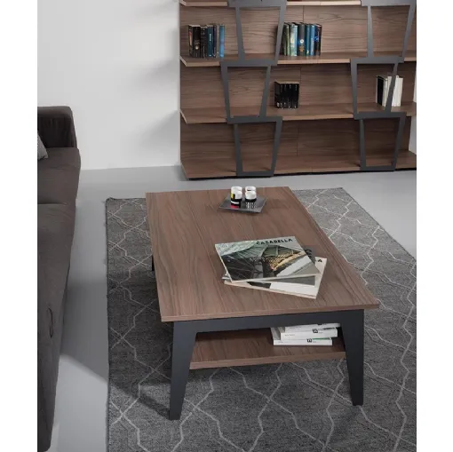 Tavolino con top alzabile in laminato Brighton di Pezzani