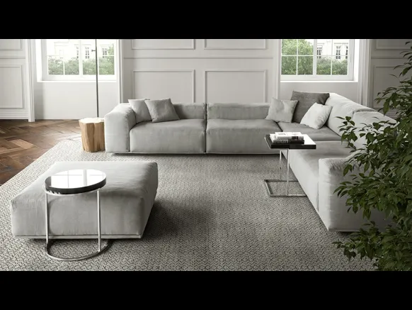 Tavolino Servogiro e Servoquadro in laccato lucido e opaco con base in metallo di Pianca