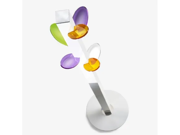 Appendiabiti con struttura in acciaio verniciato, pomoli a foglia in policarbonato, base in MDF laccato opaco Smartyn di Pezzani