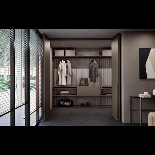 Cabina Armadio Loft in laccato Fango opaco di Olivieri