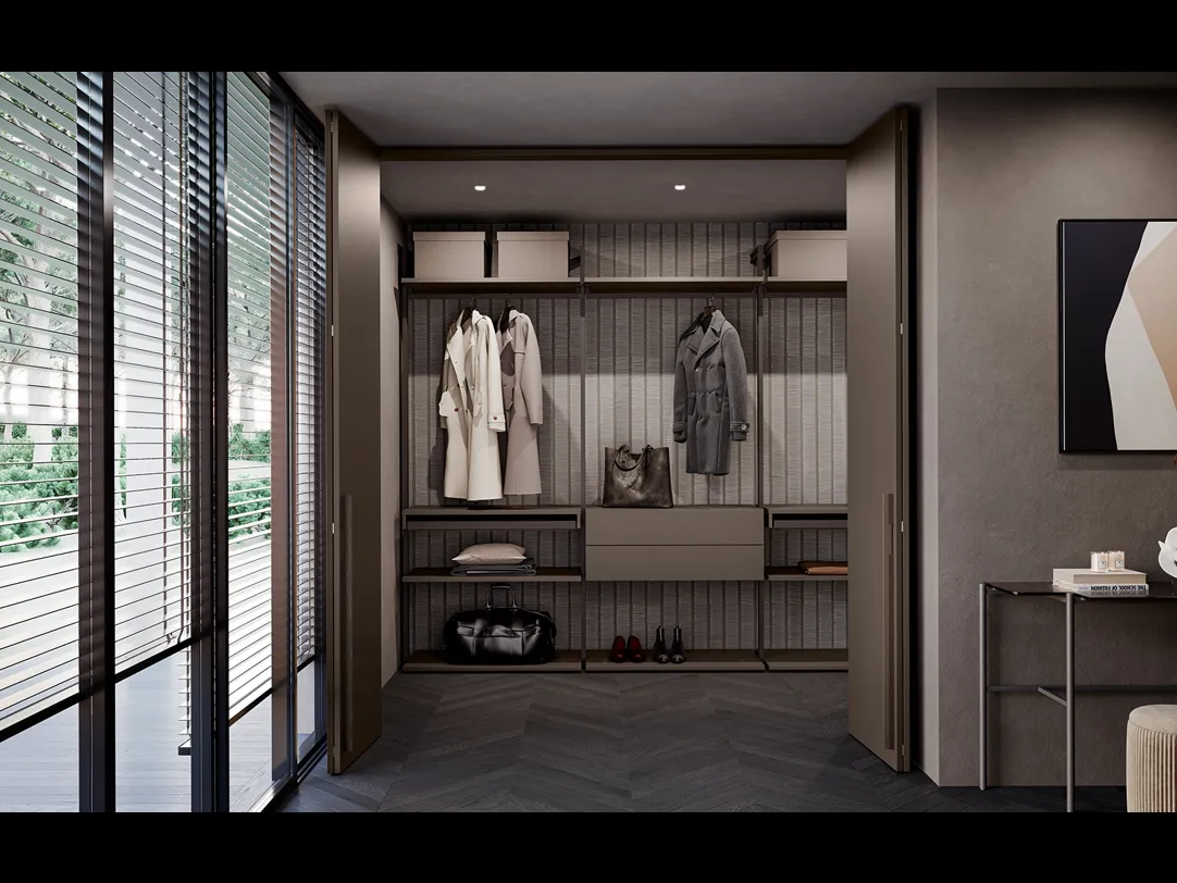 Cabina Armadio Loft in laccato Fango opaco di Olivieri