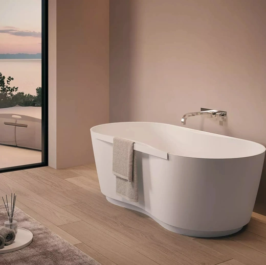 Vasca da Bagno freestanding Domina in Mineral Solid di Disenia