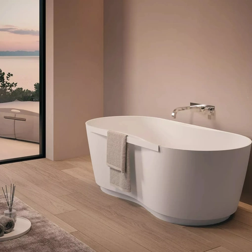 Vasca da Bagno freestanding Domina in Mineral Solid di Disenia
