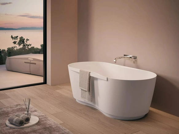 Vasca da Bagno freestanding Domina in Mineral Solid di Disenia