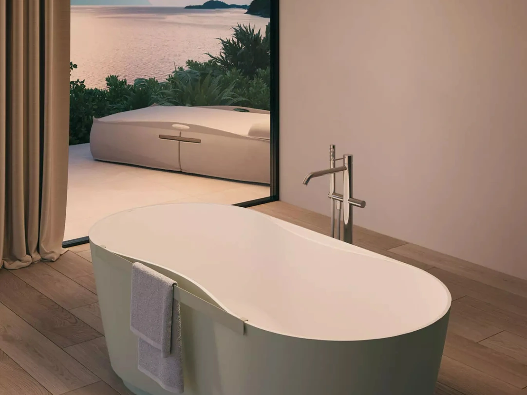 Vasca da Bagno freestanding Domina in Mineral Solid di Disenia