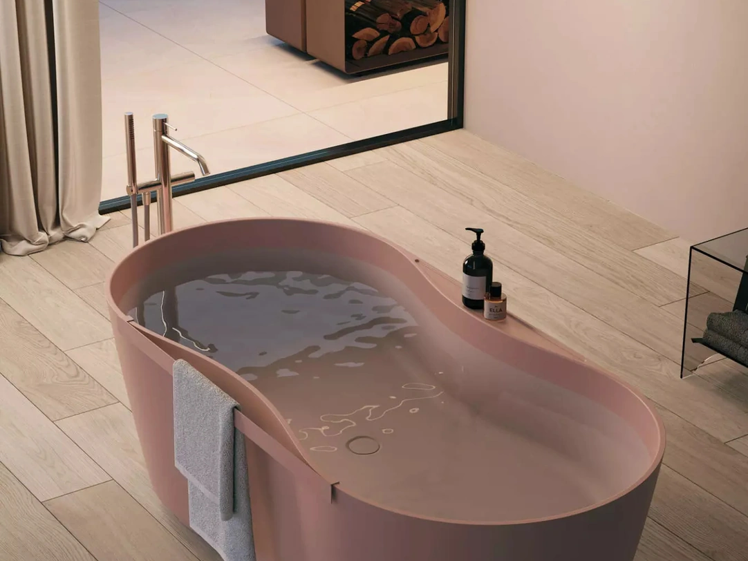 Vasca da Bagno freestanding Domina in Mineral Solid di Disenia
