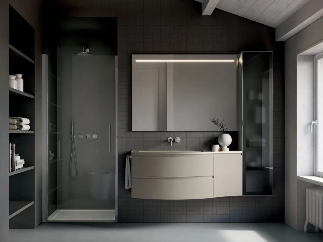 Mobile da Bagno sospeso in laccato opaco Form 04 di Ideagroup
