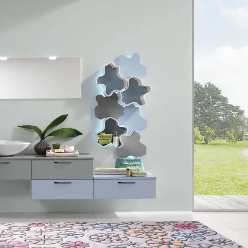 Mobile da bagno in laccato opaco Forme 04 di Synergie