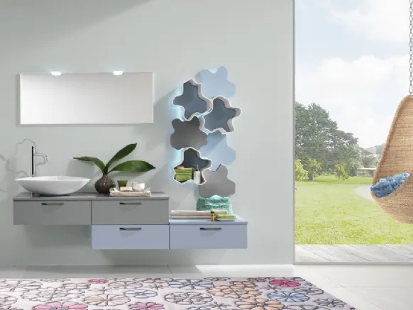 Mobile da bagno in laccato opaco Forme 04 di Synergie
