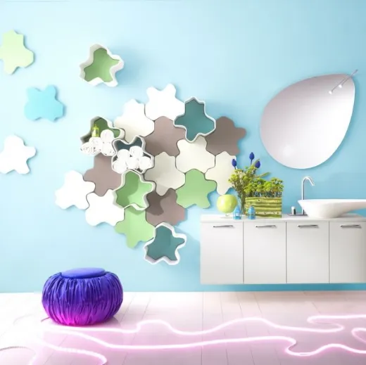 Mobile da bagno in laccato opaco Forme 12 di Synergie