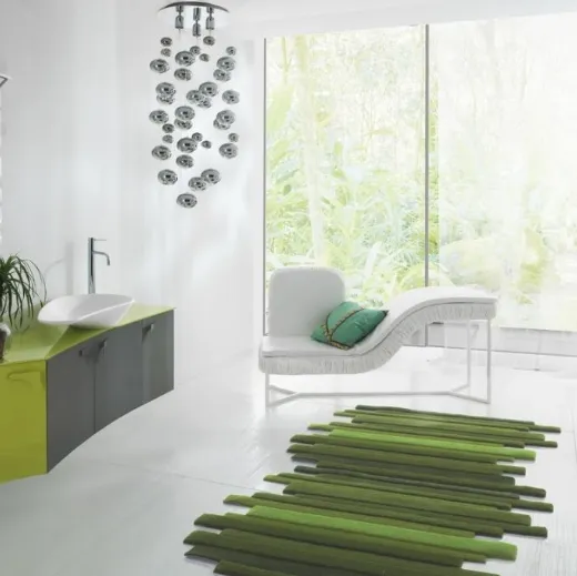 Mobile da Bagno sospeso Forme Curvi 05 in laccato opaco e lucido di Synergie