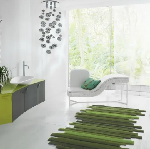 Mobile da Bagno sospeso Forme Curvi 05 in laccato opaco e lucido di Synergie