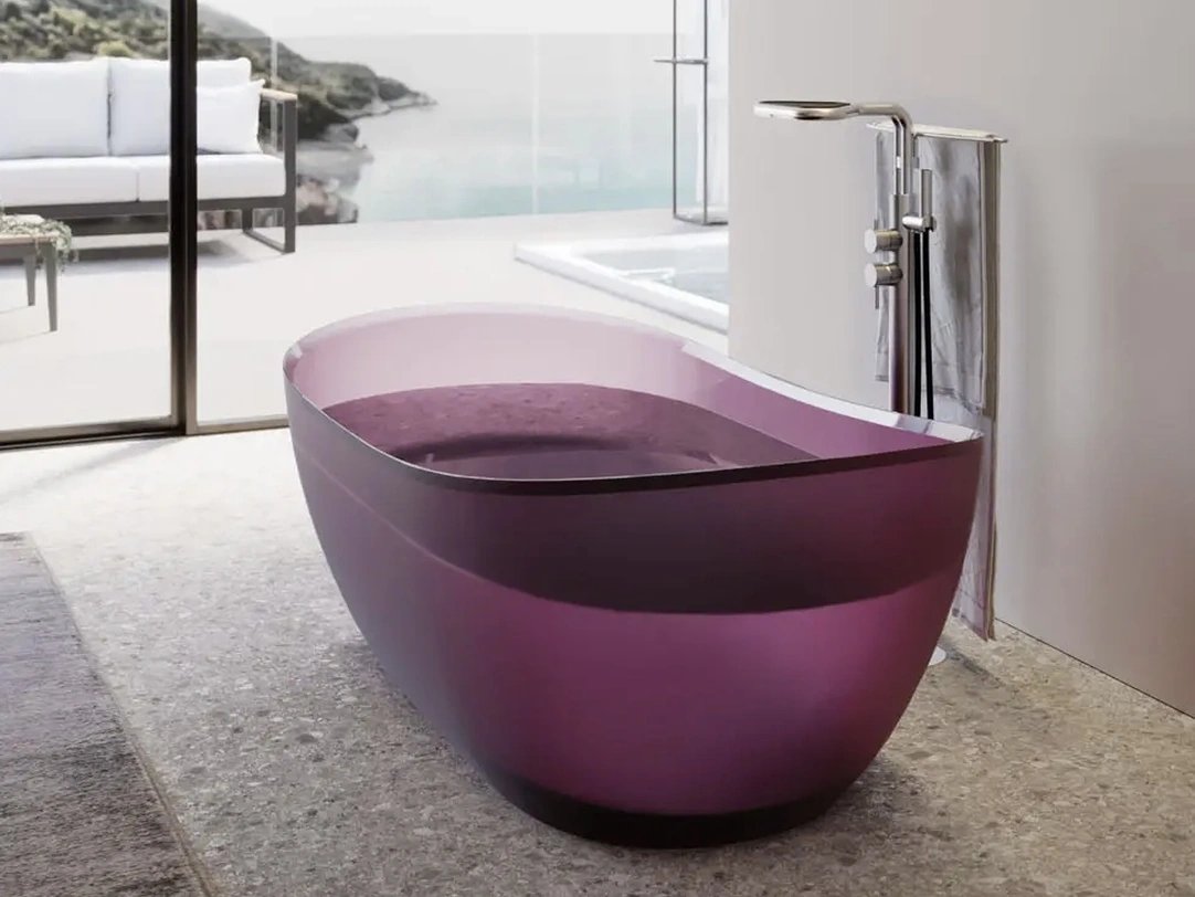 Vasca da Bagno freestanding in resina trasparente Habe di Disenia