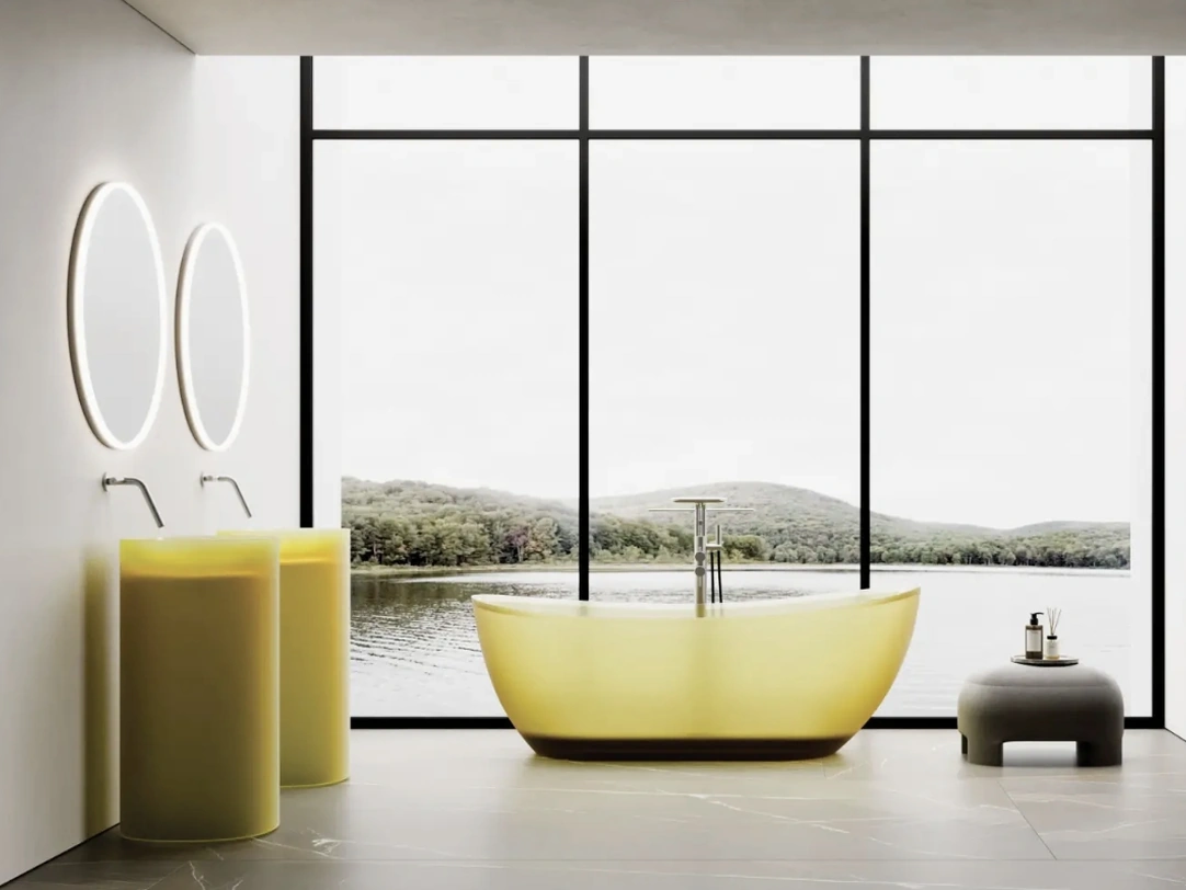 Vasca da Bagno freestanding in resina trasparente Habe di Disenia