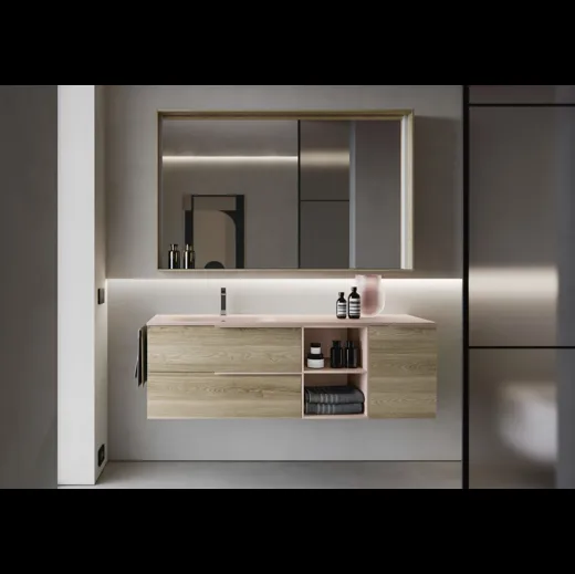 Mobile da Bagno sospeso My Time 01 in rovere polo di Ideagroup