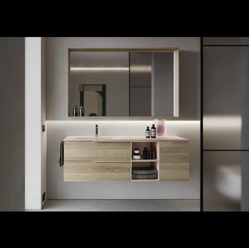 Mobile da Bagno sospeso My Time 01 in rovere polo di Ideagroup