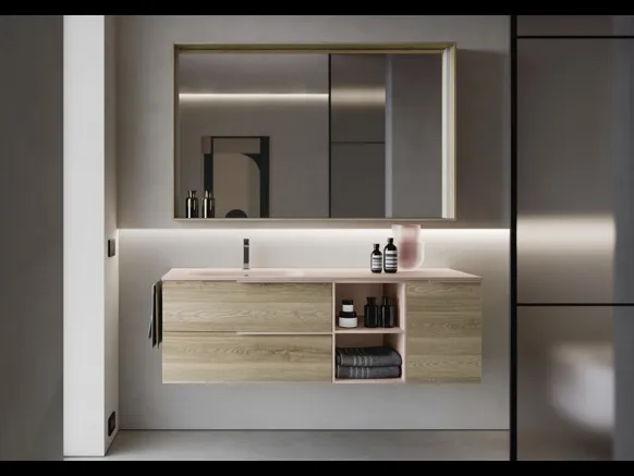 Mobile da Bagno sospeso My Time 01 in rovere polo di Ideagroup