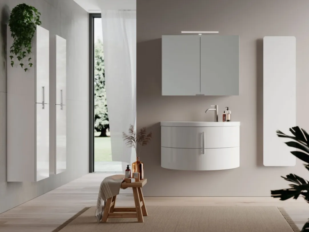 Mobile da Bagno Moon 03 finitura lucida di Ideagroup