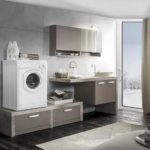 Mobile bagno per lavanderia in laccato opaco Multipratici 04 di Synergie