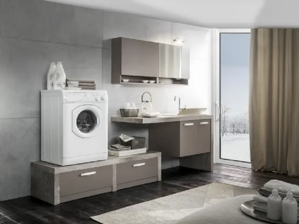 Mobile bagno per lavanderia in laccato opaco Multipratici 04 di Synergie