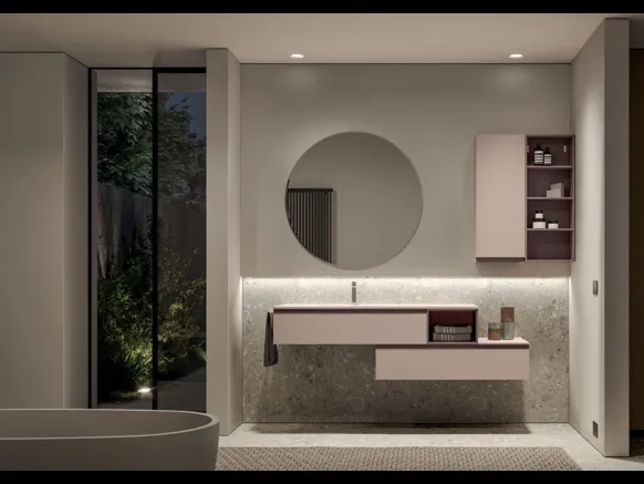 Mobile da Bagno sospeso in laccato opaco My Time 02 di Ideagroup
