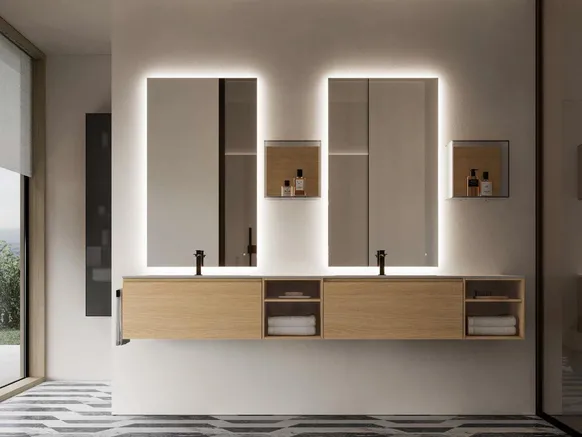 Mobile da Bagno sospeso Seventy|Form 17 in frassino naturale di Ideagroup