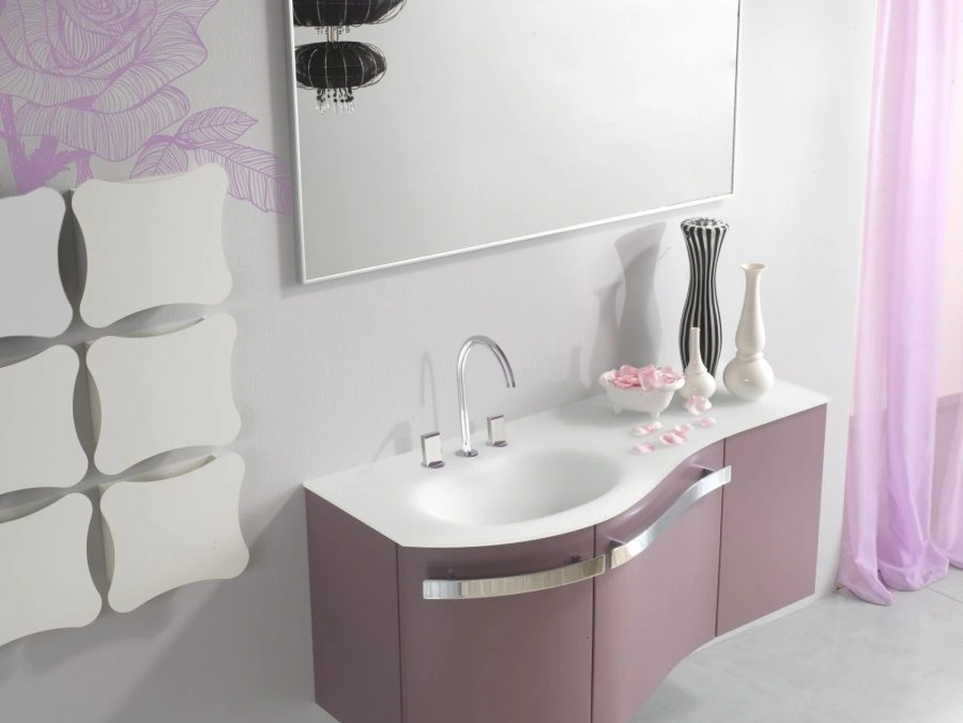Mobile da Bagno sospeso Forme Curvi 02 di Synergie