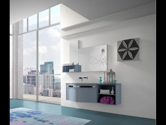 Mobile da Bagno sospeso Forme Curvi 03 di Synergie