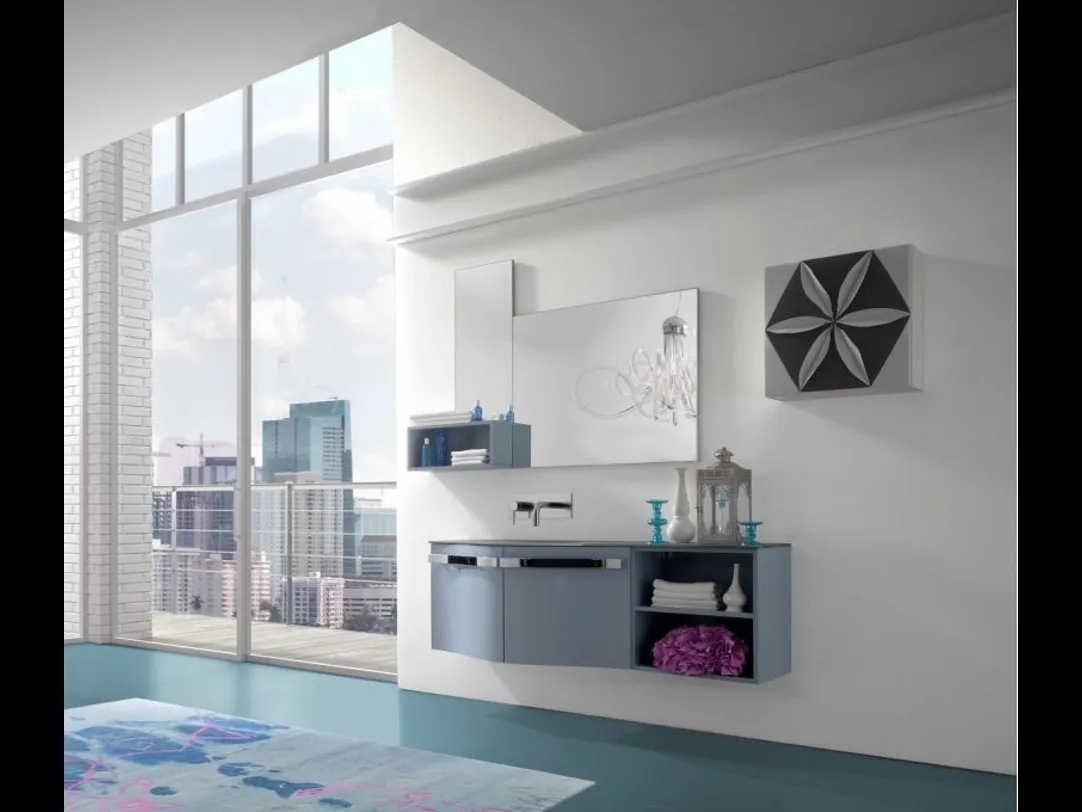 Mobile da Bagno sospeso Forme Curvi 03 di Synergie