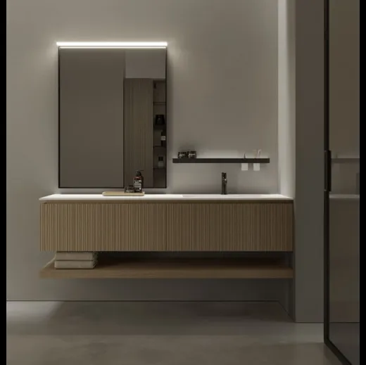 Mobile da Bagno sospeso in rovere ViaCondotti 03 di Ideagroup