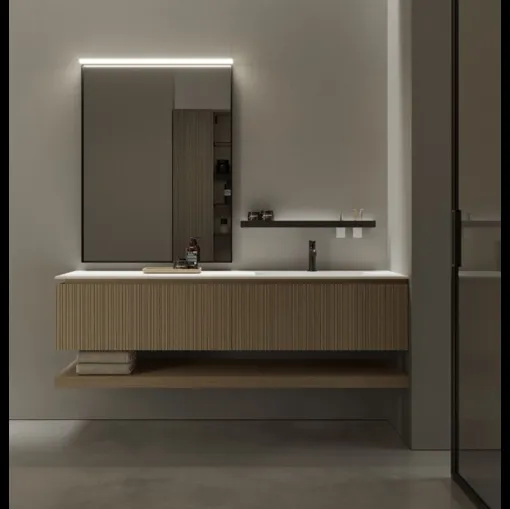 Mobile da Bagno sospeso in rovere ViaCondotti 03 di Ideagroup