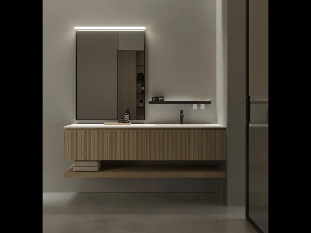Mobile da Bagno sospeso in rovere ViaCondotti 03 di Ideagroup