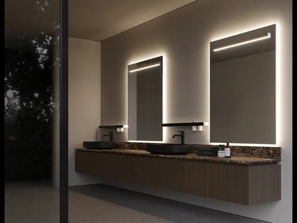 Mobile da Bagno sospeso in rovere visone ViaCondotti 09 di Ideagroup
