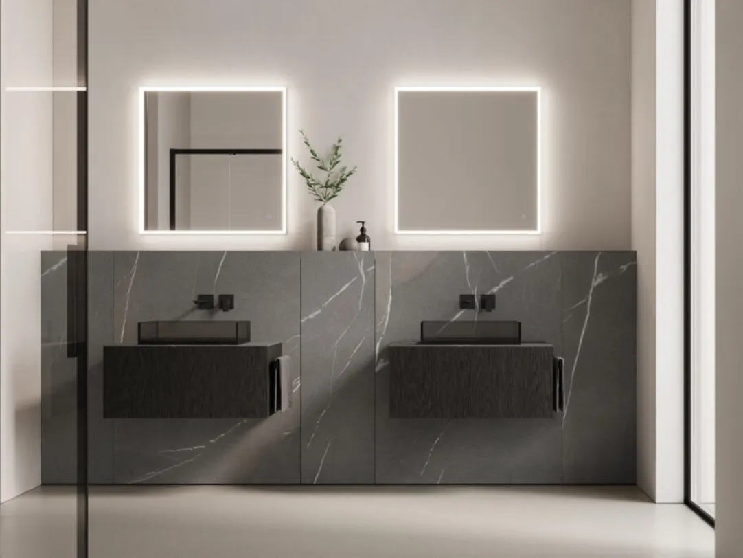 Mobile da Bagno in rovere moro Wall Home 1|B2 di Ideagroup