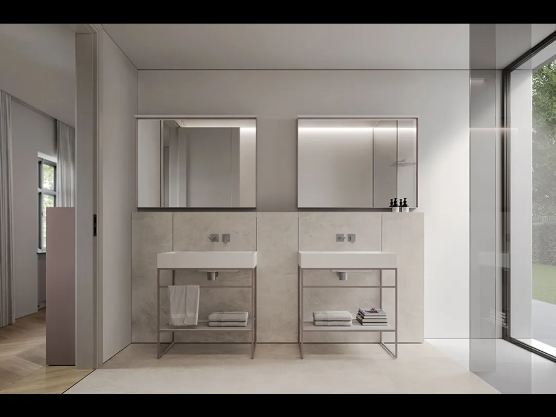 Mobile da Bagno in alluminio laccato Wall Home 2|B2 di Ideagroup