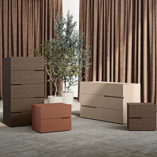 Gruppo Notte Fred in laccato o legno di Morassutti