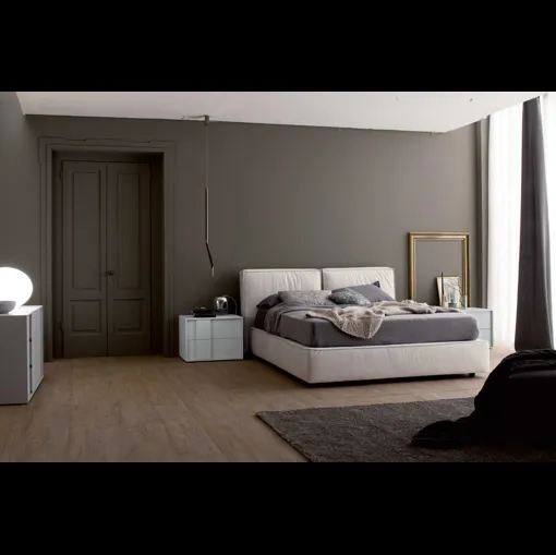 Gruppo Notte Metropolis in laccato opaco con maniglia decorata di Spagnol Mobili