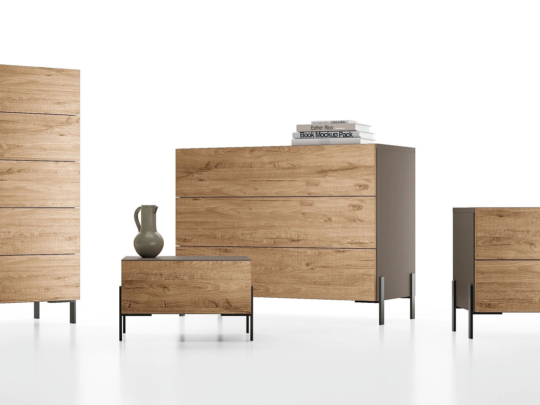 Gruppo Notte Velvet in rovere nodato di Spagnol Mobili