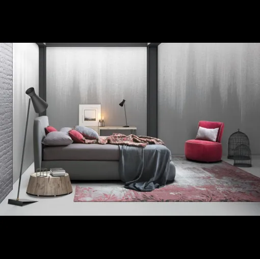 Letto in tessuto imbottito con testiera Belmondo di Le Comfort