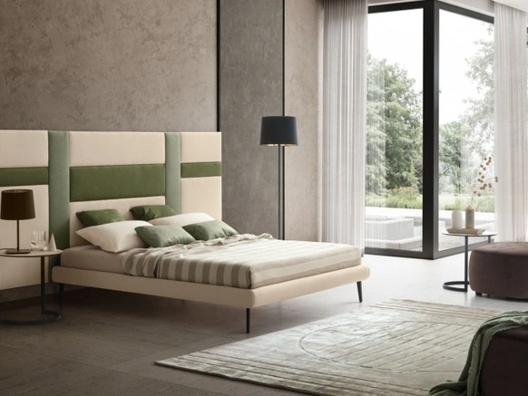 Letto in tessuto con testiera Ground di Le Comfort