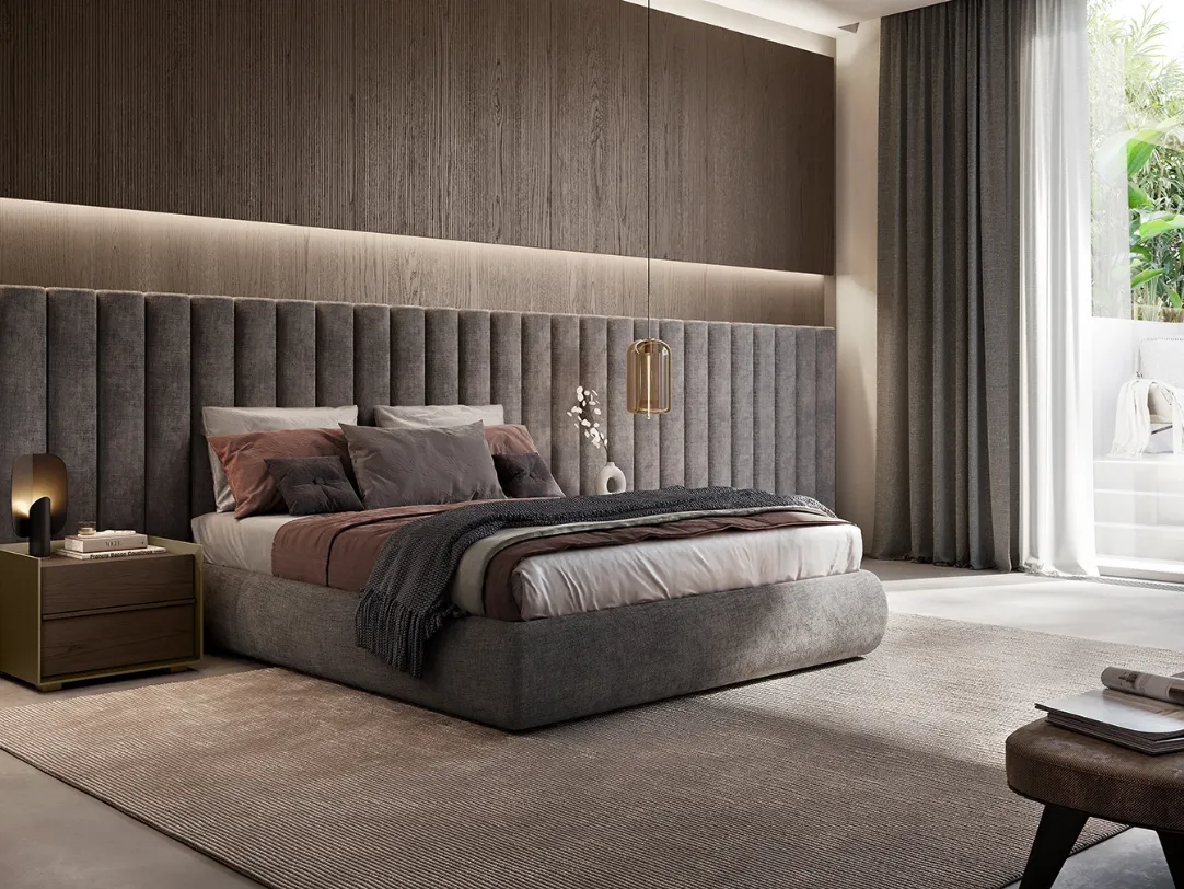 Letto matrimoniale Dress Code in velluto di Olivieri