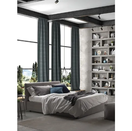 Letto Oriente in tessuto imbottito di Barzaghi Salotti