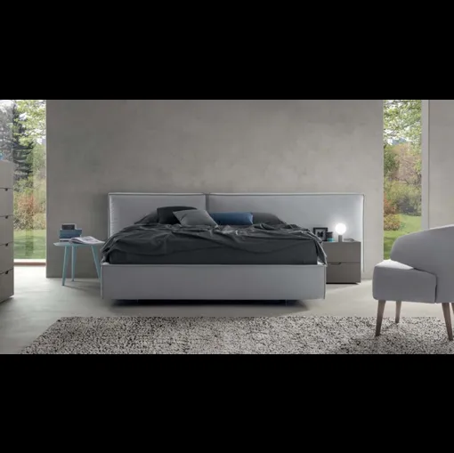 Letto matrimoniale imbottito con testiera importante Puro Maxi di Morassutti