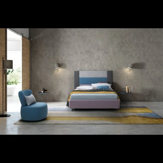 Letto singolo con testiera modulare Ground di Le Comfort