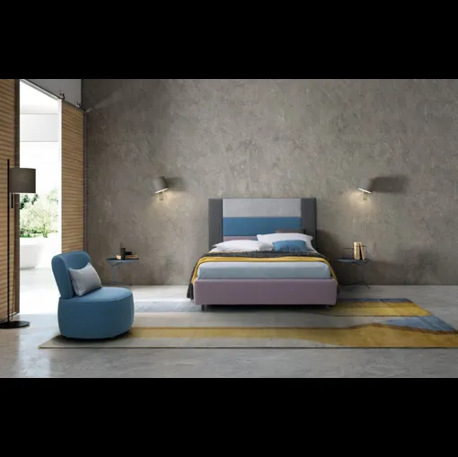 Letto singolo con testiera modulare Ground di Le Comfort