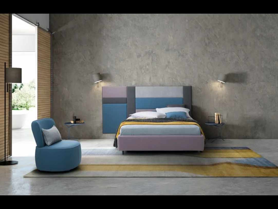Letto singolo con testiera modulare Ground di Le Comfort