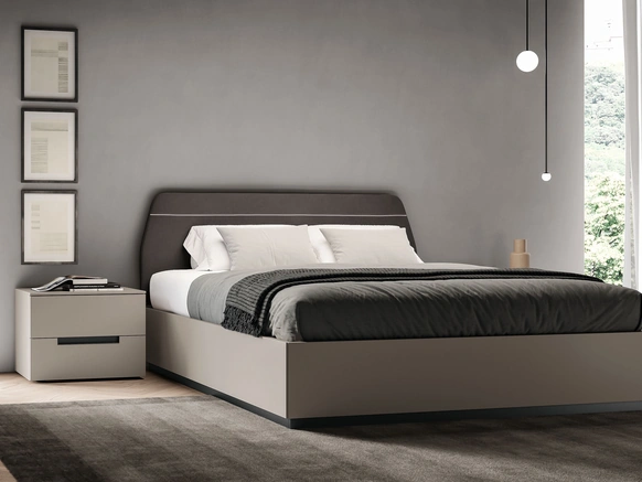 Letto Soft con testiera imbottita di Spagnol Mobili