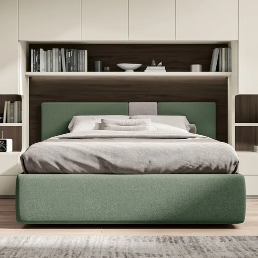 Letto matrimoniale in tessuto Pentagramma di Spagnol Mobili