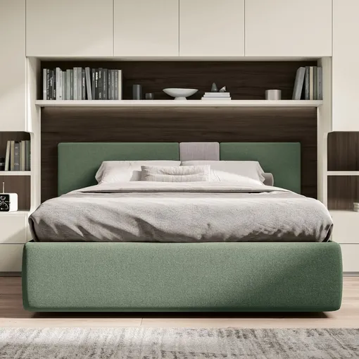 Letto matrimoniale in tessuto Pentagramma di Spagnol Mobili