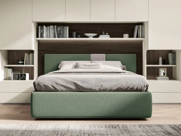 Letto matrimoniale in tessuto Pentagramma di Spagnol Mobili